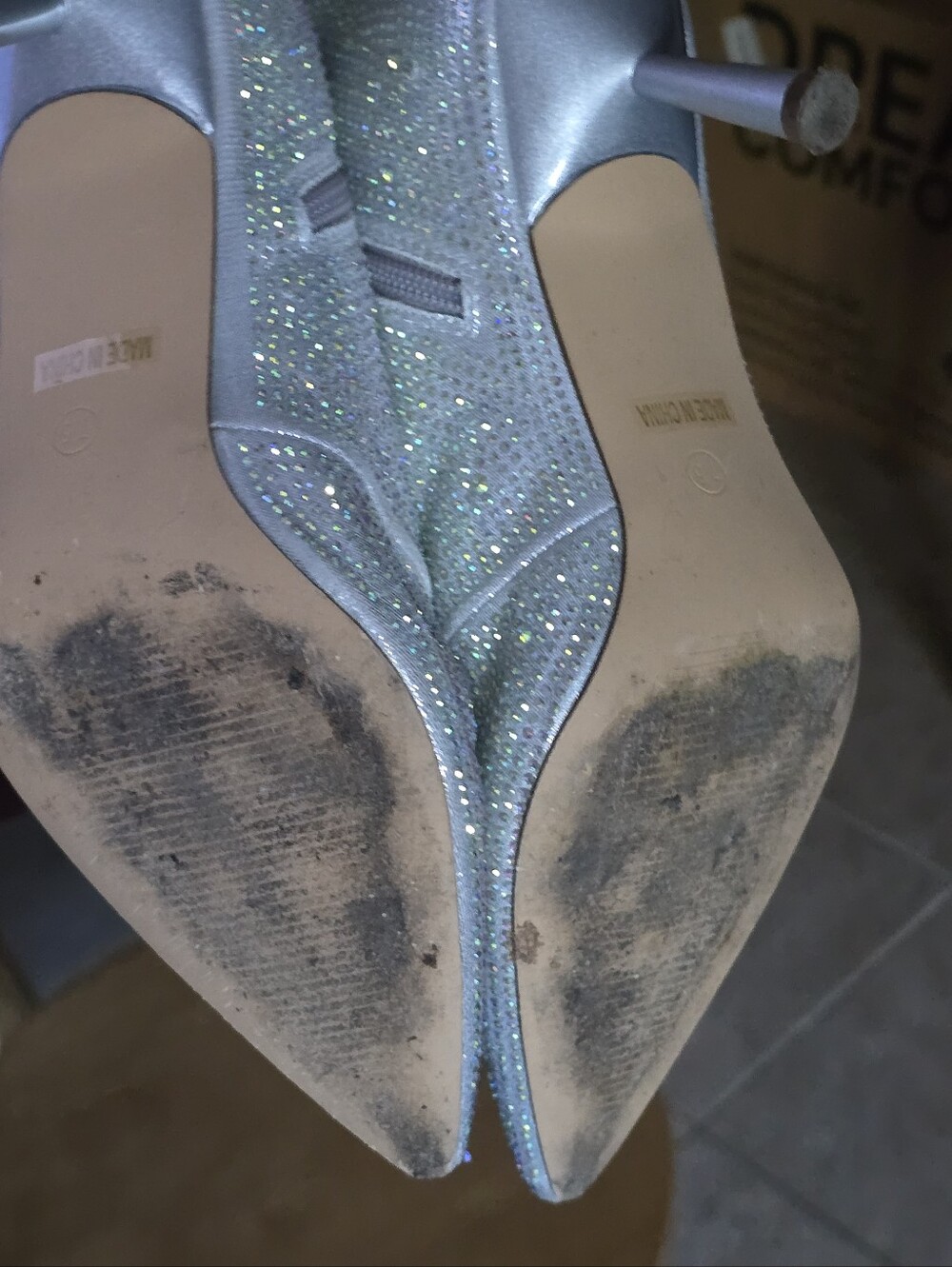 Used, But GREAT Condition, Sz 7.5 Silver Bling Ankle Boots! - Picture 4 of 4